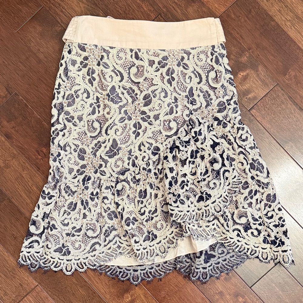 NWOT Bernini Italy Pink Purple Eyelash Lace  Embroidered Skirt 7